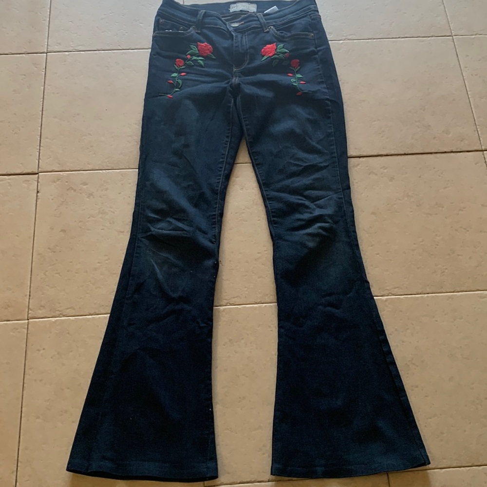 Free people medium rise stretch boot cut denim